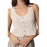 NAIADES Woolen Cotton Blended Sleeveless Crochet Top for Women and Girl's
