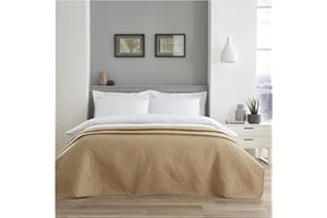 GC GAVENO CAVAILIA Pinsonic Quilted Bedspread Comforter, Lightweight Bed Spreads & Throws, Large Sofa Bed Covers, Natural, 150X200 Cm