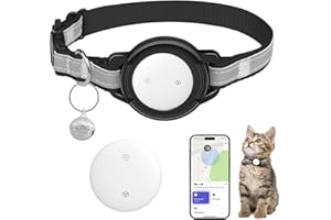 JIARUI GPS Tracker Katze, Katzentracker Klein GPS Ohne ABO (nur IOS), Reflektierendes GPS Katze Halsbänder, Tracking Standort von Haustieren, Arbeite mit App Find My (1 Pack)