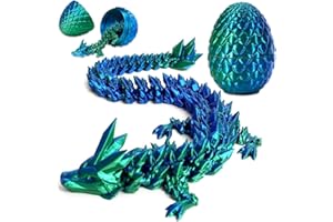 HOXSNII 3D Impreso Dragón Huevo con Dragón, Huevos de Dragóns con Dragons en el Interior Dragon Articulado Impreso 3D Cristal Articulado Huevo Dragóns Juguete Dragon Movible para Adultos Niños