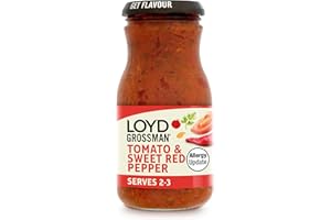 Loyd Grossman Tomato and Red Pepper Cooking Sauce, 350 g Jar (Pack of 1)