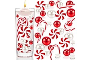 MOSLALO 6054 Piezas Navidad Relleno Perlas Flotantes | Gel Agua Transparente Jelly Beads Jarrón Relleno Decoración | Perlas Flotantes Naviñas para Centros Mesa (sin Velas/Jarrón)