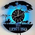 KingLive Vinyl Record Wall Clock LED Lion - King,Creative Hanging Night Lamp 7 Color Luminous Wall Clock for Living Room Beedroom Home Decor Gift