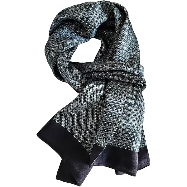 Foulard Homme 100 % Soie – Motif Tressé Vintage Bleu Marine – Écharpe Légère Et Élégante