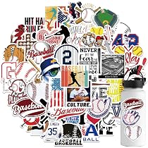 150 Baseball-Aufkleber Aus Vinyl, Wasserdicht - Für Wasserflaschen, Laptop, Handy & Mehr
