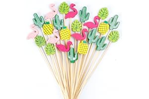 LQTSLFM 100 Stück Cocktailspieße Sommer, Spieße Fingerfood, Cocktail Spieße Holz Obstspieße Cocktail Deko, für Obstkuchen Desserts Lebensmittel Partydekoration (Farbe B)