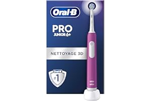 PROCTER & GAMBLE Oral-B Pro Junior Brosse à Dents Électrique Enfant, Un Nettoyage Efficace Mais Doux Pour Les Dents Sensibles, Une Bonne Hygiène Dentaire Des Enfants De 6 Ans +, 1 Chargeur, 1 Brossette Ronde, Violet