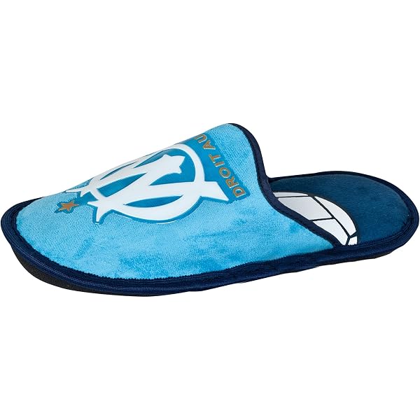 Chaussons Officiels Olympique De Marseille - Taille Enfant - Matière Polyester - Produit Licencié