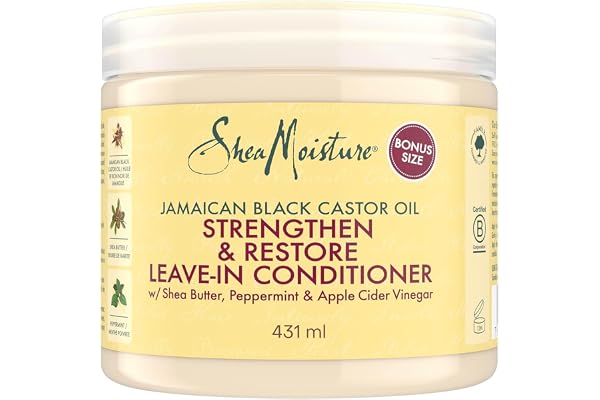 Shea Moisture après-shampooing sans rinçage Huile de Ricin Noir de Jamaïque pour Cheveux Naturels, 431 ml