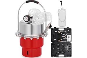 VEVOR Purgeur de Frein 5 l, purgeur de Frein pneumatique à air comprimé 0-10 Bar, purgeur de Freins, purgeur de Frein (Rouge)