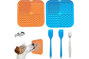 NINGESHOP Tapis de Lèche Chien, 2 Pièces Tapis de Lechage pour Chat sans BPA avec 2 Spatule et 1 Brosse, Tapis de Léchage Chien Chat Solide,pour Chat Chien,Facilite Bain,Toilettage Chien et Dressage