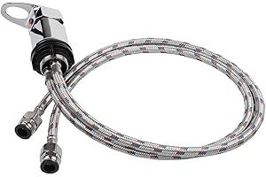 JUMPLUSHION RV-Duscharmatur, Chrom, Messing, Einhandgriff, Temperaturregelung, mit 800 mm flexiblem Edelstahlschlauch für Wohnmobil