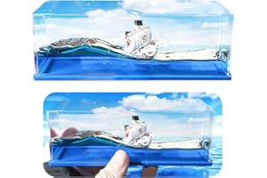 Tuzsocr Fluid Drift Model Ship - Going Merry, Unsinkable Pirate Ship, Acrylic Boat Fluid Model, Fluid Drift Bottle, Stress Relief, for Office Home Decoration, Boys Girls Gifts (Style 2)
