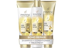 Pantene Molecular Bond Repair Shampoo + Conditioner + Deep Conditioning Hair Treatment with Biotin. For Extremely Dry Damaged Hair. Hair is Visibly Healthier, Strengthened & Repaired