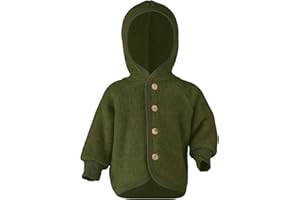 Engel Kurtka dziecięca z kapturem, wełniany polar, trzcina melanż, 98-104