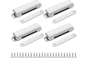 4 stycken dörrmagneter i rostfritt stål, extra stark med skruvar, magnetspänne, 9,5 x 2,1 x 1,5 cm, magnetlås, skåp, magneter, skåpdörr, magneter för skåpdörrar, lådor, balkongdörrar