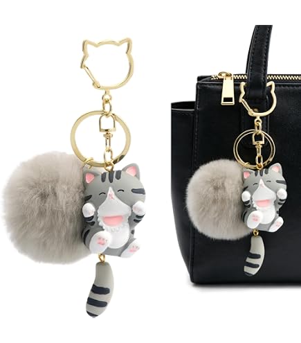 Portachiavi Gatto In Acrilico DOWAY - Ciondolo Carino Per Chiavi, Zaino E Borsa, Regalo Per Amanti Dei Gatti Con Sacchetto Di Velluto