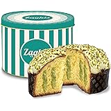 Panettone Artigianale Pistacchio Zaghis 800g Con Cremosa Crema di Pistacchio E Granella Tostata, Cioccolato Bianco E Lievito 