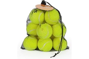 SPORTSPET Tennis Balls for Dogs - Extra Bouncy - Non Toxic - Durable - Long Lasting - Floats (12 Pack) (63.6mm)