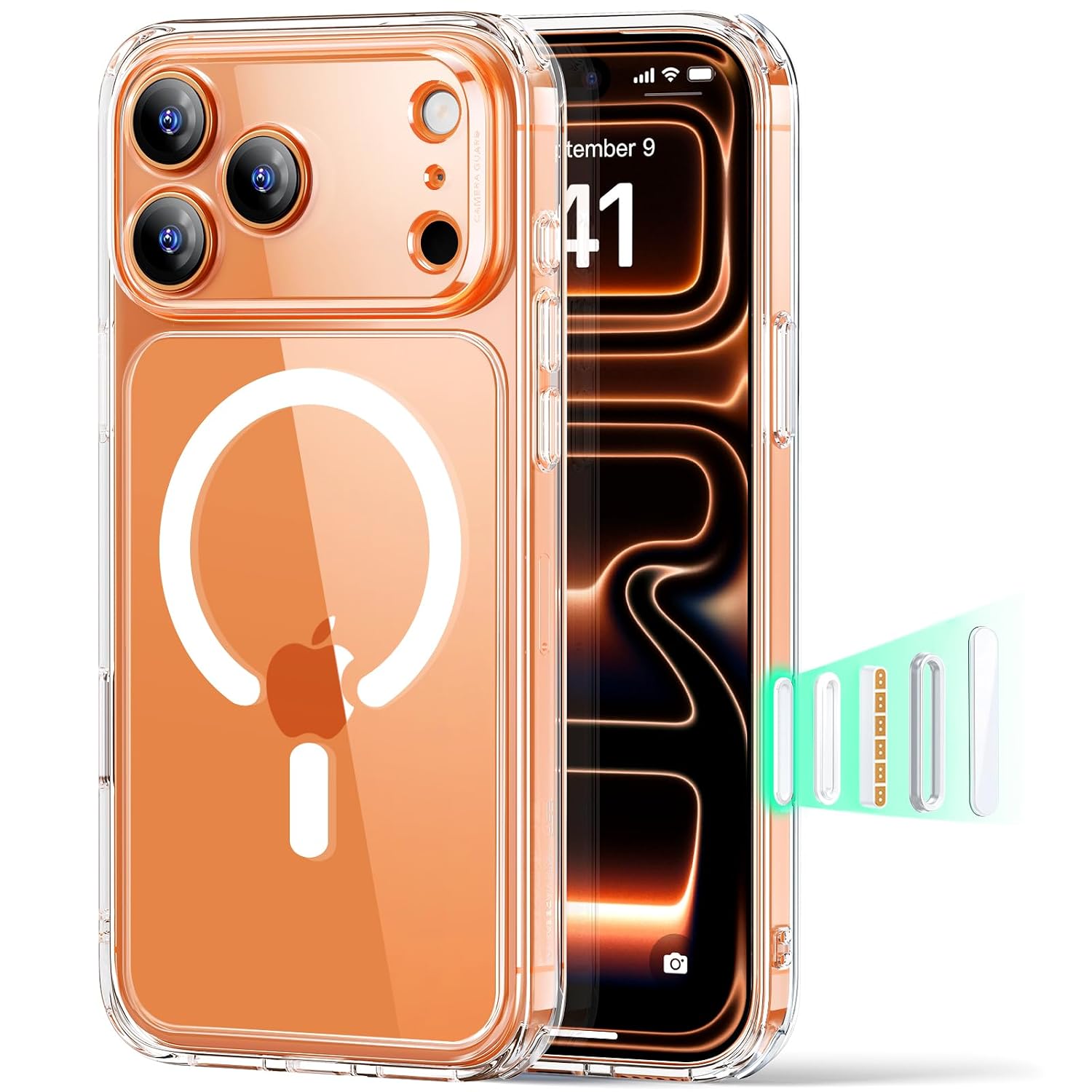 ESR Cover per iPhone 17 Pro Max, Custodia per controllo della fotocamera, Compatibile con MagSafe, Protezione antiurto di livello militare, Angoli Air Guard ammortizzanti, Trasparente