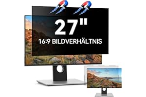 ‎PROTESCREEN Magnetischer Computer Sichtschutzfolie 27 Zoll 16:9, Anti Blaulicht Blendschutz Displayschutz, 27" Monitor Blickschutzfolie Sichtschutzfilter Kompatibel mit Lenovo/HP/Dell/Acer/Samsung/Toshiba
