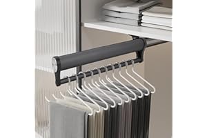 MAFAGE Barra extensible para armario, aleación de aluminio, resistente, ajustable, barra telescópica para colgar ropa, ahorra espacio de almacenamiento (gris, 492 mm)