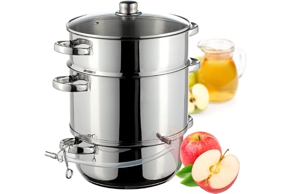 KADAX Centrifugeuse à vapeur en acier inoxydable 8 L avec couvercle en verre, passe au lave-vaisselle, universelle pour tous feux dont induction