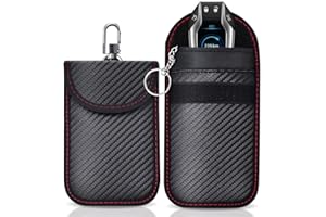 SHSMPXOY 2 PCS Bolsa Faraday para Llaves de Coche, Funda Faraday, Bloqueo de Blindaje Señal de Seguridad Anti RFID/WiFi/gsm/LTE/NFC Protección Antirrobo,Bolsa de Blindaje de Señal, Fibra Carbono（2L）