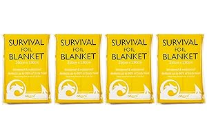 Oqard Survival Foil Blanket 210 cm x 130 cm - Pack of 4