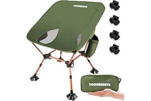 YOOHBERRYS Campingstuhl Faltbar, Campingstuhl Klappbar mit Tragetasche, Camping Stuhl Bis 120 Kg, Leicht Klappstuhl Camping für Picknick Angeln Wandern und Trekking