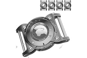 ONEONTA 4 szt. Obroża dla psa, Airtag dla psa, Airtag dla psa, Airtag uchwyt na szyję dla psa, Airtag z wyjmowaną metalową pętlą, wytrzymały TPU, lekki, pasuje do obroży 3 cm, kolor czarny