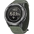 DIDITIME Tactical Watches for Men, Military Watches for Men, Waterproof 164FT, Fitness Watch, Mens Digital Watches with Compass, Metronome, Pedometer, Lightweight Breathable Nylon Watch