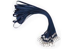 Segus Cordino Porta Badge da Collo, 20 Pezzi Laccetti Porta Badge, Laccio Portachiavi in Imitazione di Nylon, Lanyard con Gancio Girevole per Portachiavi, Carta D'Identità (Blu Scuro)