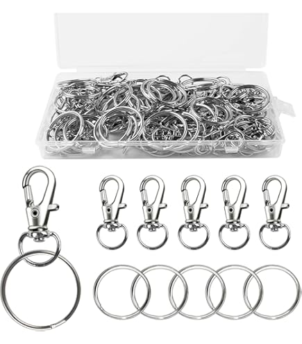 100 Anelli Portachiavi Colorati | Con Moschettone E Catenella | Fai Da Te E Personalizzazione - Foto 5