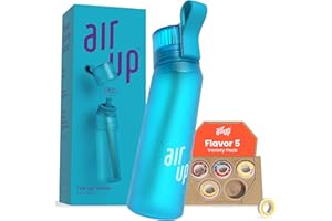 air up® Borraccia (623,7 g) Ocean Blue + 5 cialde Flavor Fiesta | Capsule aromatizzate senza zucchero e bottiglie d'acqua con cannuccia | Bottiglia d'acqua aromatizzata