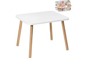 PlayPals Furniture Mesa Infantil de Madera para Habitación, Color Blanco, 50 x 70 x 46 cm - Regalo para Niños de 2-7 Años, Muebles de Bricolaje