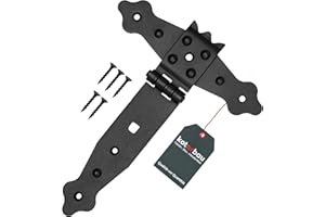 KOTARBAU® Kreuzgehänge Schwarz 150 mm Ladenband Scharnier Schwarz Band Platte Torbeschlag Holzverbindung Werfgehänge Pulverbeschichtet Türscharnier Aussen Tor Scharniere Torbänder