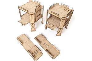 Pwork Wargames Combat Zone 02 - Escenografía de Ciencia ficción para miniaturas a Escala 28mm / 35mm - Miniaturas de Mesa wargame Terreno de escenografía 3D - MDF 3mm