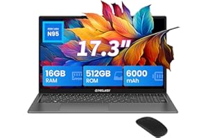 TECLAST F17Plus Portatil 17,3 Pulgadas N95 (hasta 3,4 GHz),Ordenador Portatil 16GB DDR4 512GB SSD,Ratón Incluido,Computadora Portatil Teclado Retroiluminado,Expansión 1TB Laptop,Portátil HDMI,Tipo C