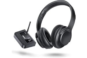 ZIOCOM Juego de Auriculares inalámbricos de 55 Horas para Ver televisión con transmisor Bluetooth, conexión Digital óptica/Aux/RCA, Adaptador de Audio inalámbrico para TV, PC