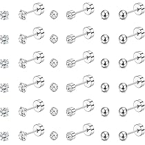 Orecchini In Titanio Nero Argento Cerchio Perno In Acciaio - Foto 3