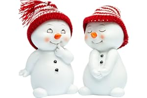 ‎SIKORA SIKORA DK32 Schneemann mit Strickmützen Dekofiguren für Weihnachten und Winter 2er Set H:11cm