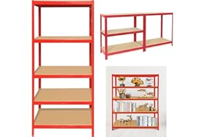 ANSIMIDA Heavy Duty 5 Tier Garage Shelving Units Metal Storage Shelves Shed Utility Rack,180cm x 90cm x 40cm,175KG Per Shelf (180 * 90 * 40cm)