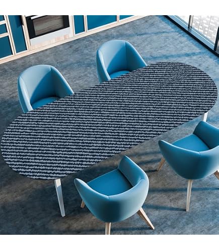 Odot Waschbare Elastische Runde Tischdecke – 3D Marmor Optik, Abwaschbar, Spann-Tischdecke, Oval, Für Garten & Innen, Schwarz-Weiß, 107x183 Cm, Nordic Style