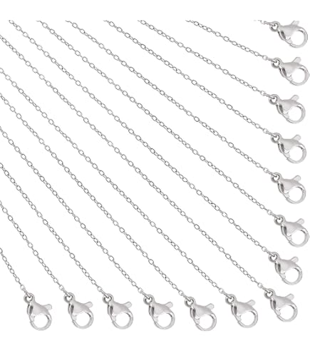 10 Chaînes De Collier En Or Rose - Acier Inoxydable 304, Fermoir Homard, 45cm - Pour Création De Bijoux