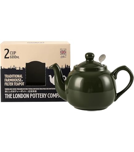 London Pottery Théière Ronde Rouge à Pois Blancs 4 Tasses - Bec Anti-Goutte