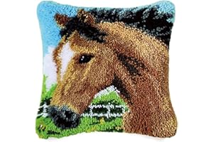 FANKXIUXI Knüpfkissen Set mit DIY Latch Hook Kissen Kit Eulenmuster,Knüpfteppich Für Kinder 43cm×43cm (A20)