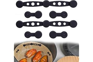 DqiUnaX Magnete Für Airfryer Backpapier, Magnetische Silikonschnallen Für Heißluftfritteuse, 6 Stück, Schwarz, Ideal Für Airfryer Und Heißluftfritteuse, Hält Backpapier Sicher