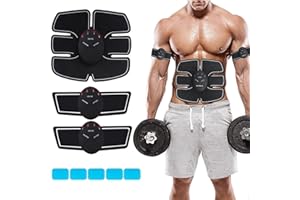 DVONE EMS Bauchmuskeltrainer, 6 Modi & 9 Intensitäten EMS Elektrische Muskelstimulation, ABS Muskelstimulator Bauchtrainer für Bauch, Arm, Bein, Männer & Frauen