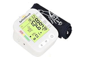 ARA CHOICE Blood Pressure Monitor with Pulse Rate Detection - Large LCD Display - Includes BP Cuff Kit for Arm Circumference of 22-32cm - Accurate Blood Pressure Monitors for Home Use (White)